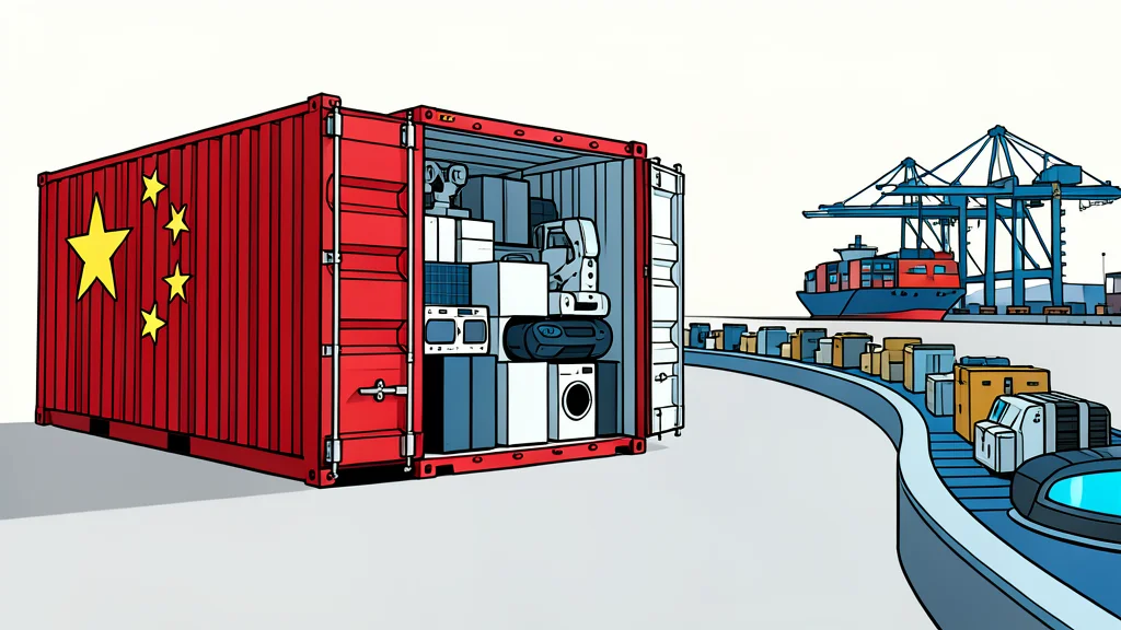 A stack of gold bars and a shipping container on a dock