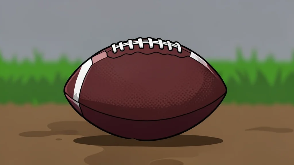 A muddy American football field with white yard lines and goalposts in the distance
