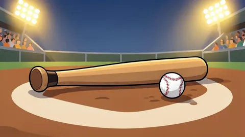 A baseball diamond with white chalk lines and a dirt infield under stadium lights.