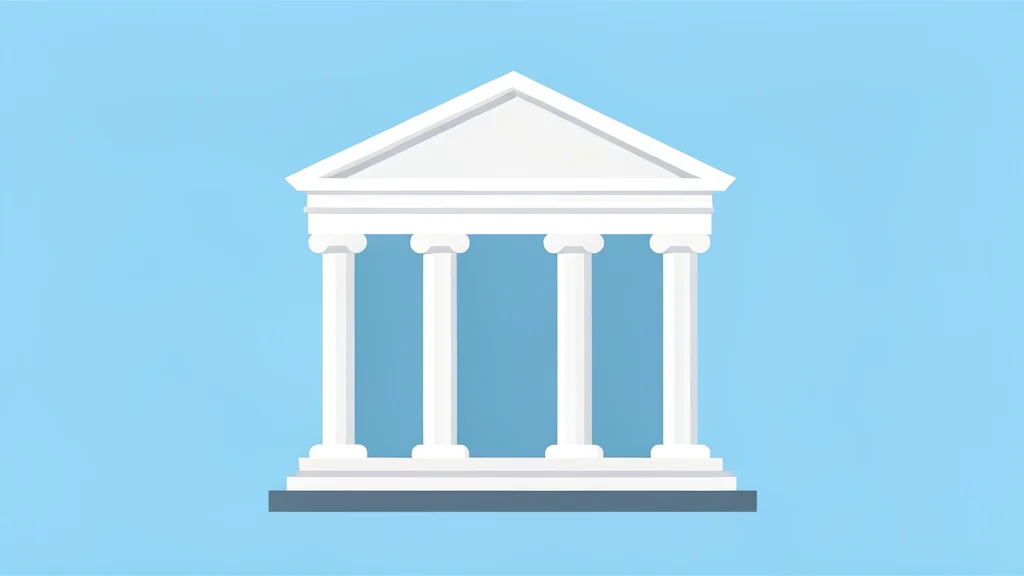 A classical bank building facade with tall columns