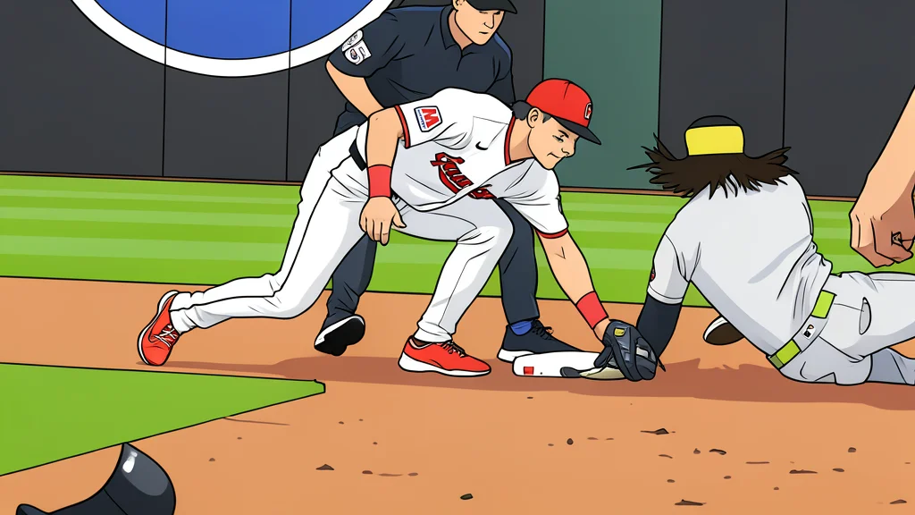 A flat-vector illustration of a baseball diamond with a pitcher's mound and bases