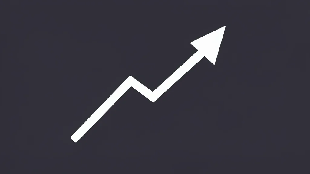 A flat-vector illustration of an abstract upward-trending line graph on a dark background.
