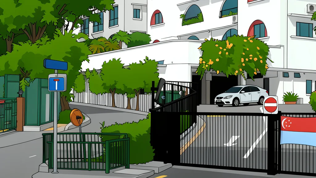 A flat vector illustration of modern apartment buildings with balconies in muted urban tones.