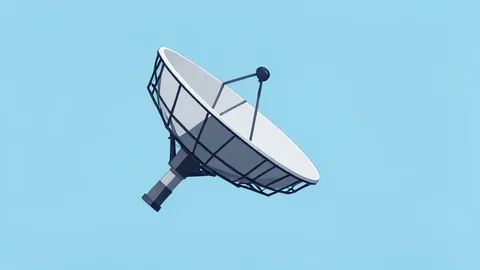 A low Earth orbit satellite with a large parabolic dish antenna