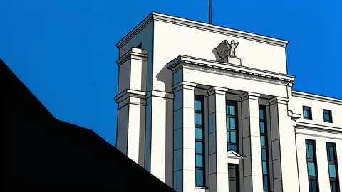A row of classical bank buildings with columns and domes under a cloudy sky