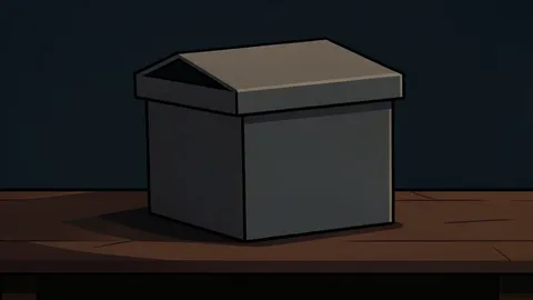 A ballot box sitting on a wooden table in a dimly lit room