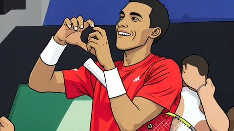 A flat vector illustration of a large indoor sports arena with a blue hard court surface and a packed crowd of spectators in the stands