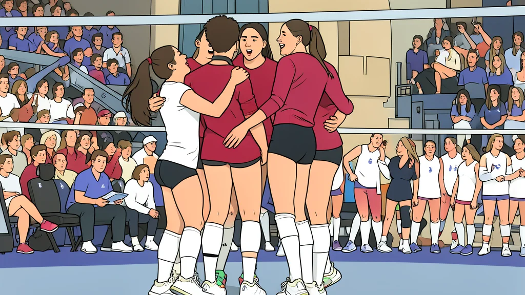A white volleyball resting on a polished wooden gymnasium floor
