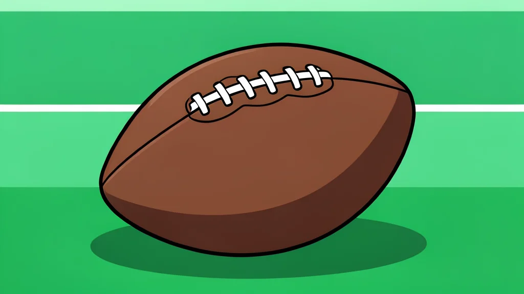A green football field with white yard lines under stadium lights