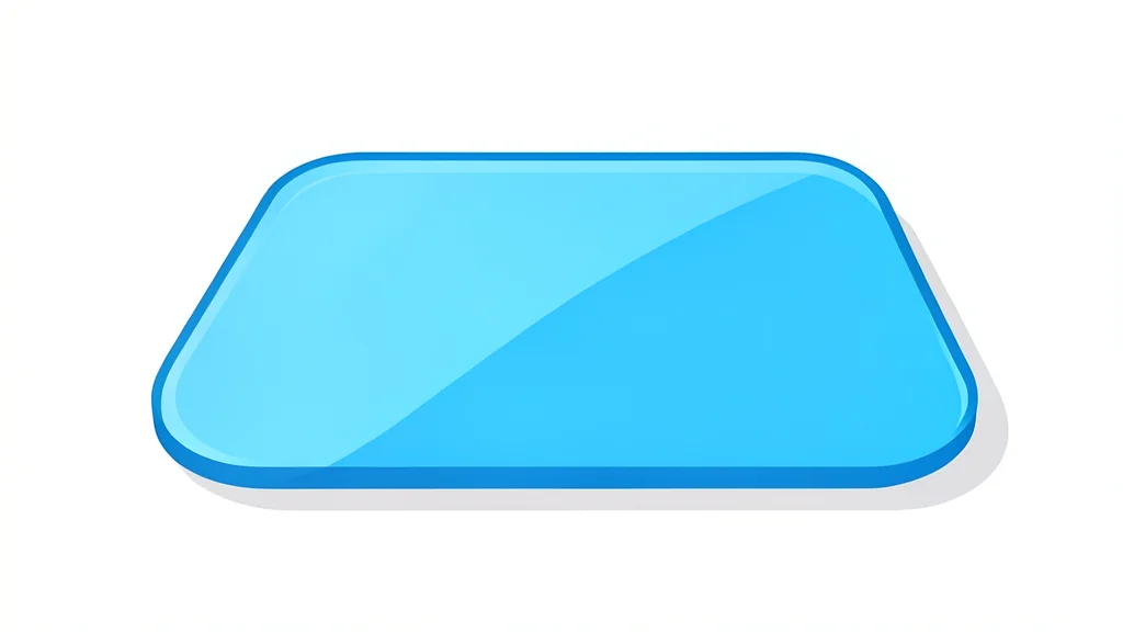 A close-up view of a polished, translucent blue glass sheet resting on a clean white surface