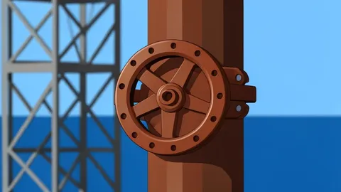 An offshore oil rig platform standing in the sea