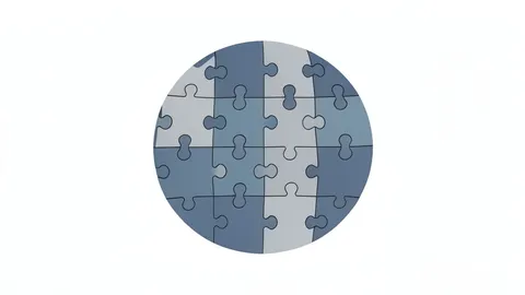 A globe constructed from interlocking puzzle pieces