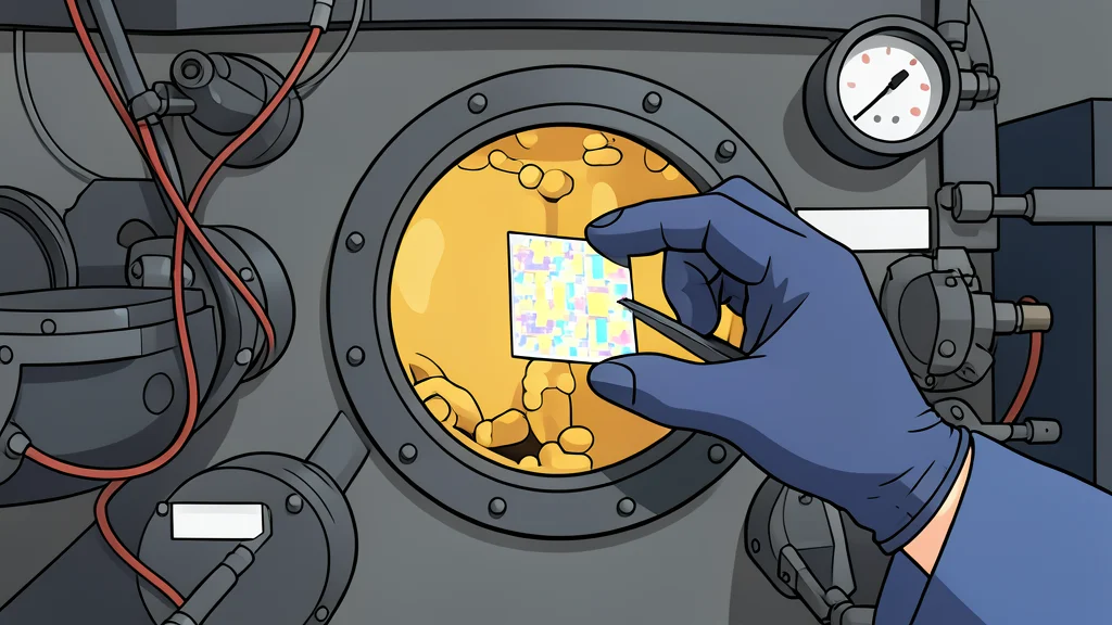 A high-precision industrial nozzle dispensing a fine mist onto a flat glass substrate