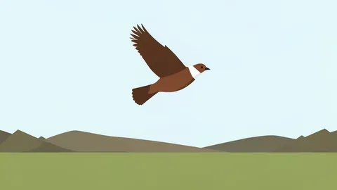 A clay pigeon flying through the air above a grassy shooting range