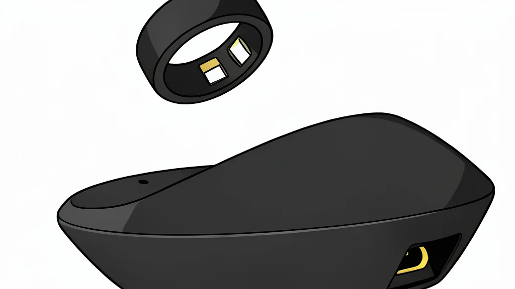 A sleek, silver ring-shaped device resting on a white surface