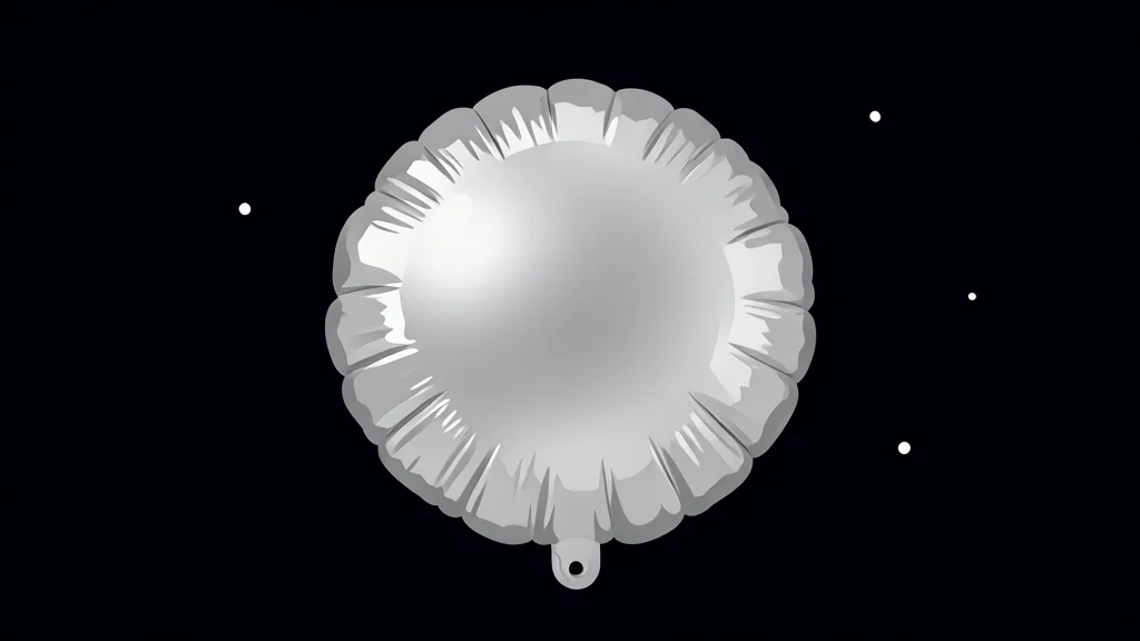 A large, reflective silver sphere floating in the blackness of space