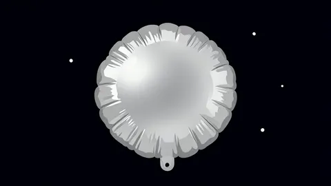 A large, reflective silver sphere floating in the blackness of space