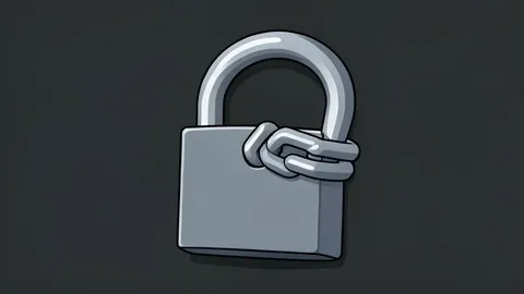 A flat-vector illustration of a digital padlock integrated with a chain link