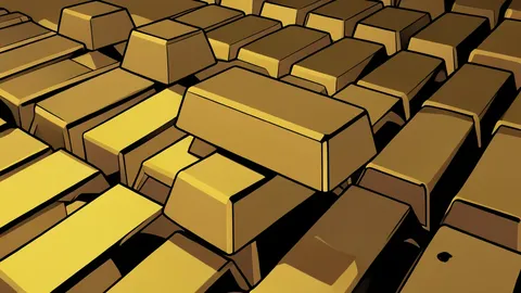 A rough, unrefined nugget of gold resting on a dark stone surface