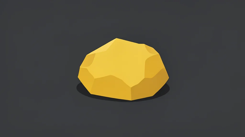 A rough nugget of gold resting on a dark surface