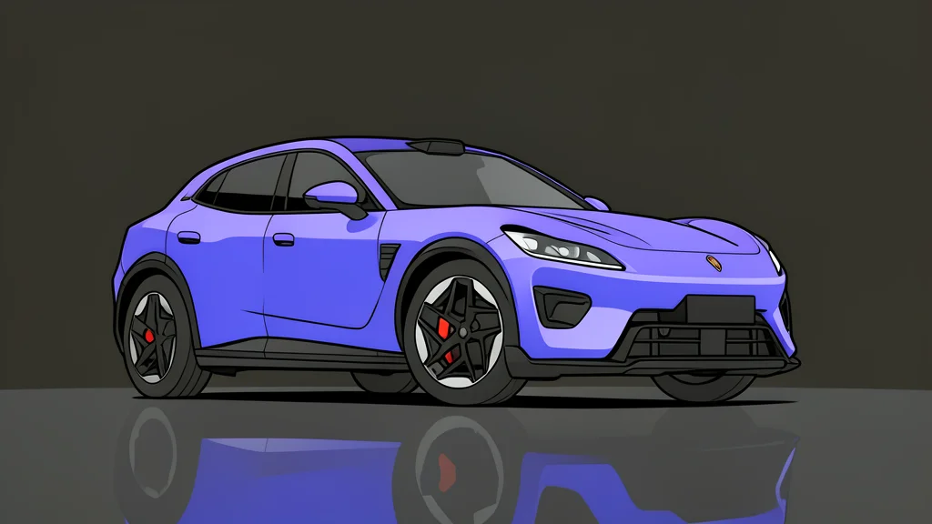 A sleek, modern electric SUV parked on a smooth concrete surface under soft studio lighting