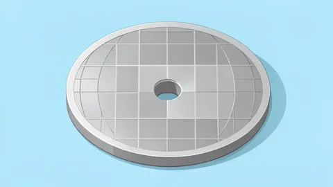 A silicon wafer resting on a cleanroom surface