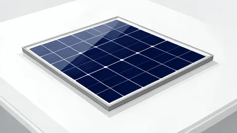 A solar panel array mounted on the side of a satellite in orbit above the Earth's atmosphere