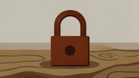 A heavy steel padlock resting on a rough wooden surface