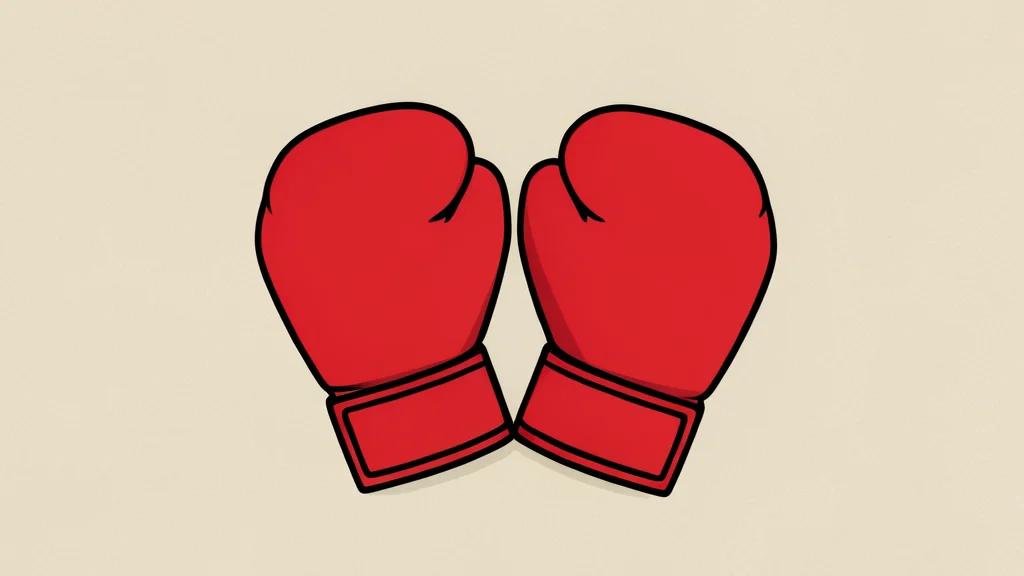 A pair of red boxing gloves resting on a canvas floor