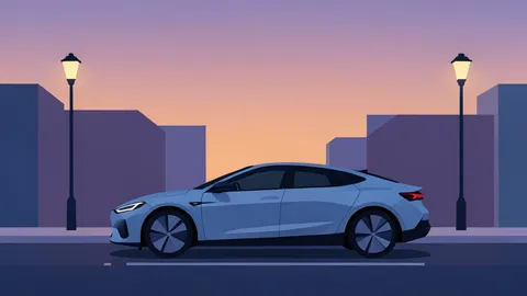 A sleek electric vehicle parked on a quiet city street at dusk