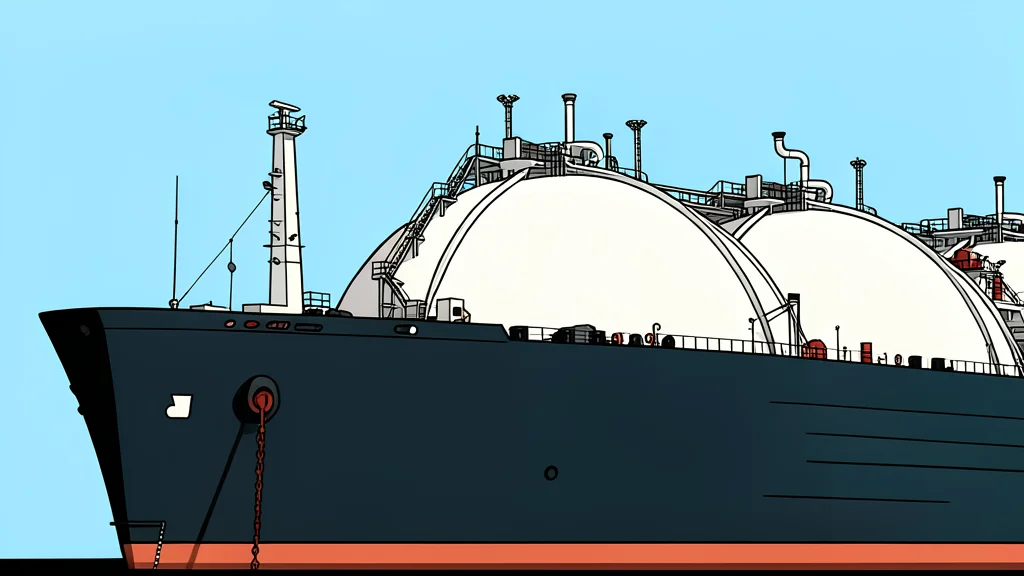 A large industrial gas liquefaction facility with silver storage tanks and piping against a clear sky
