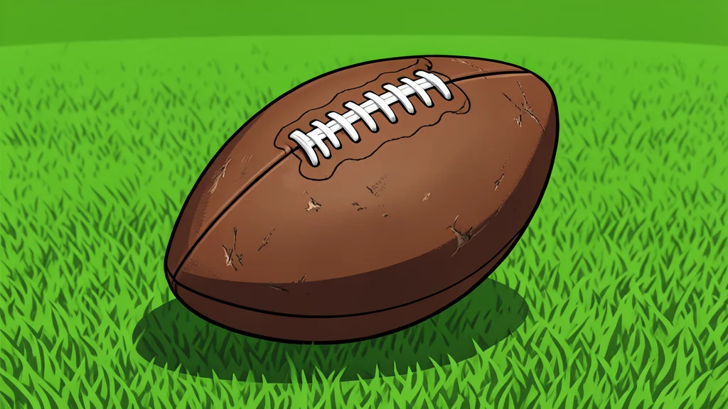 A single football resting on a green grass field