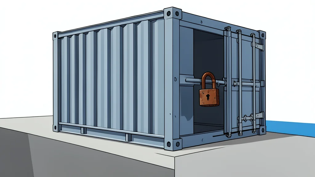 Two large wooden crates sitting on a dock, one stamped with a star and the other with a crescent moon, separated by a wide gap