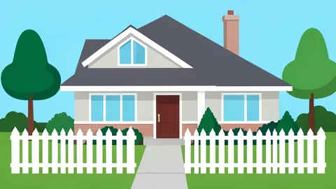 A detached suburban house with a white picket fence and a garden