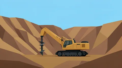 A diamond drill rig operating in a rugged, open-pit mining landscape.