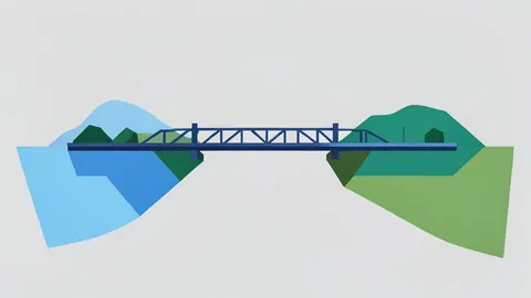 A digital bridge connecting two distinct landmasses