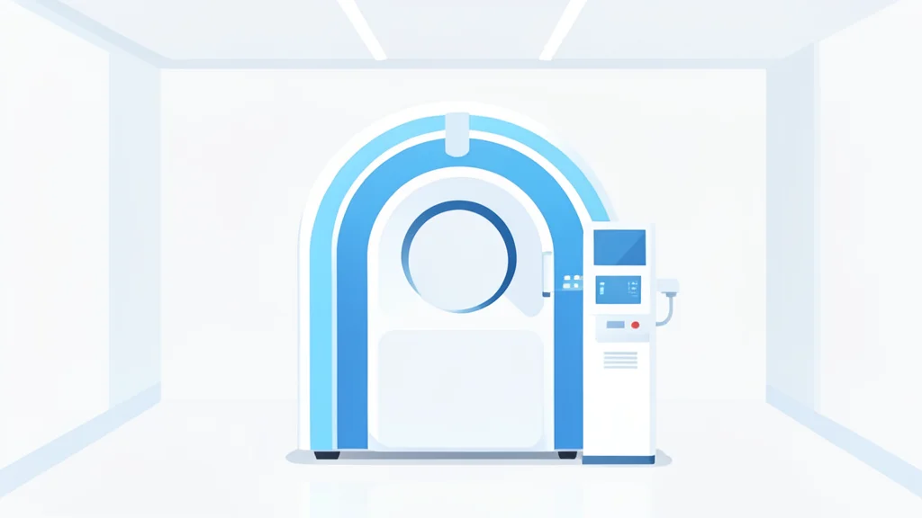 A modern medical imaging scanner in a clean, white clinical room
