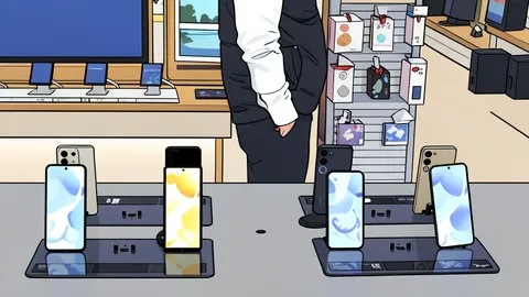 A modern smartphone resting on a wooden table next to a stack of coins