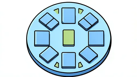 A close-up view of a silicon wafer with a grid of square chips