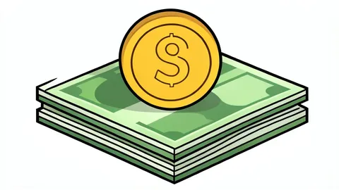A digital coin resting on a stack of traditional paper currency