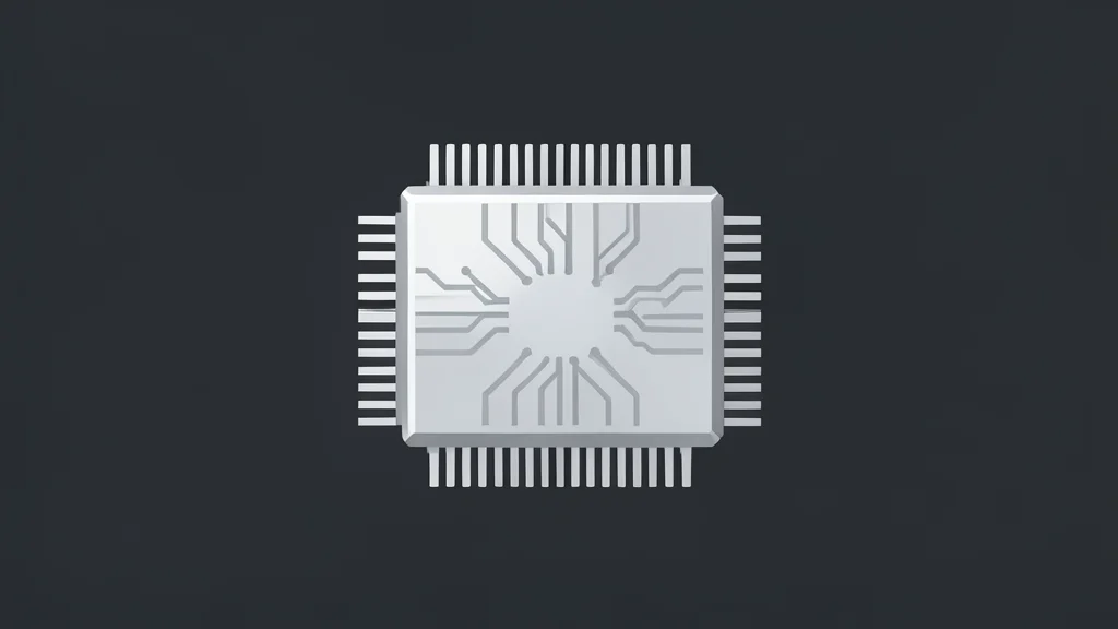 A close-up of a sleek, silver computer processor chip resting on a dark surface