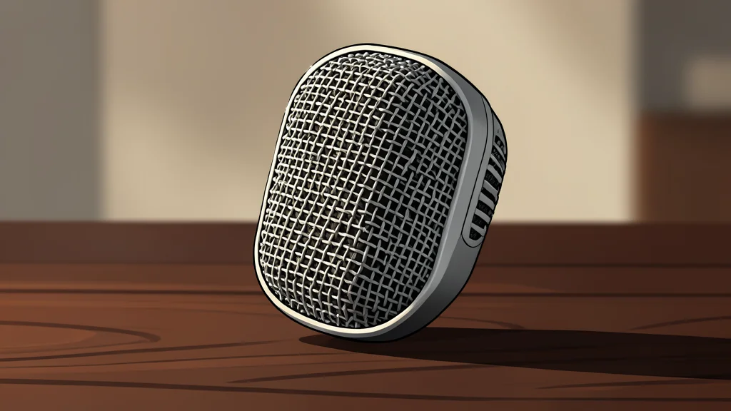A vintage radio microphone sitting on a wooden desk