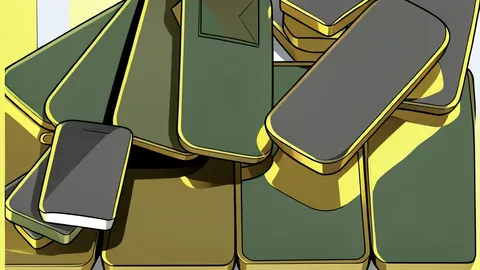 A small pile of shiny, yellow metal bars resting on a dark surface
