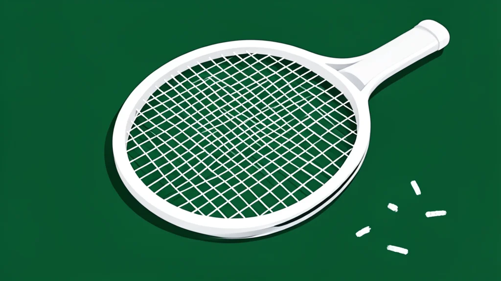 A tennis ball resting on a green clay court surface