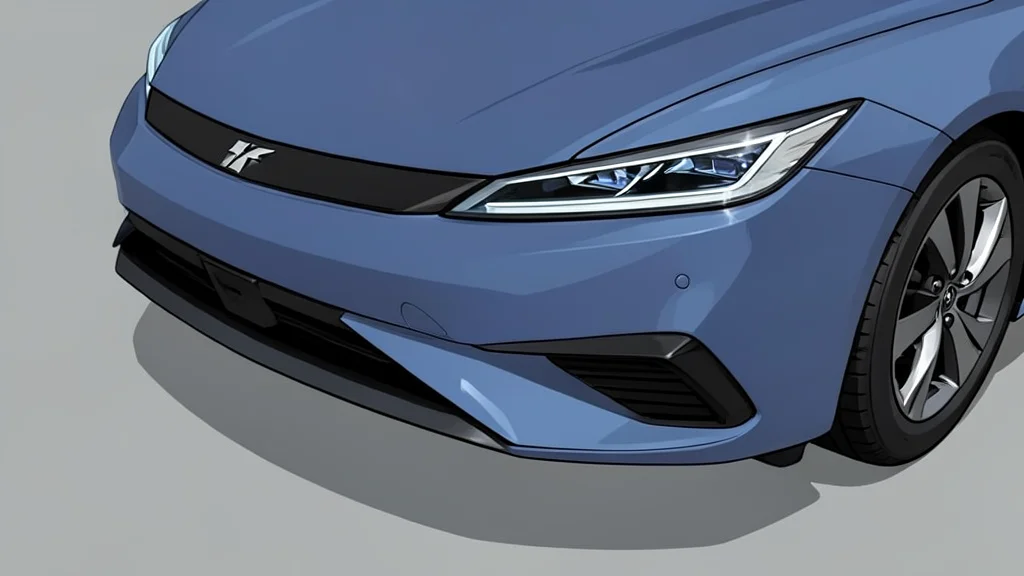 A sleek, modern electric sedan parked on a smooth concrete surface