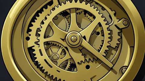 A flat vector illustration of a large analog clock face with hands pointing near the twelve o'clock position against a neutral background.