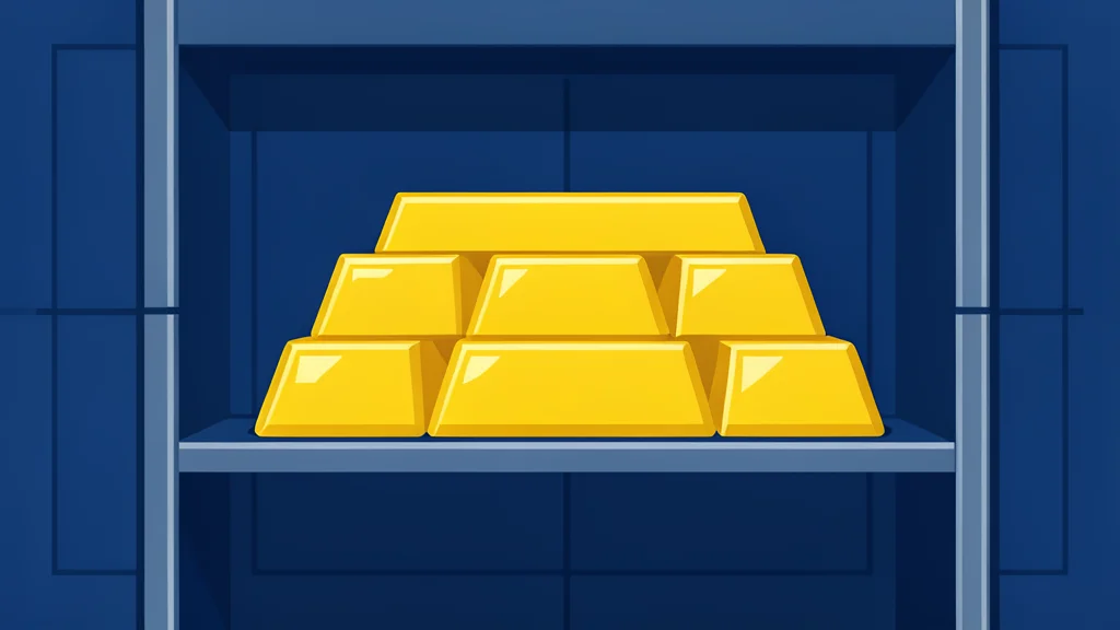 A stack of gold bars in a vault