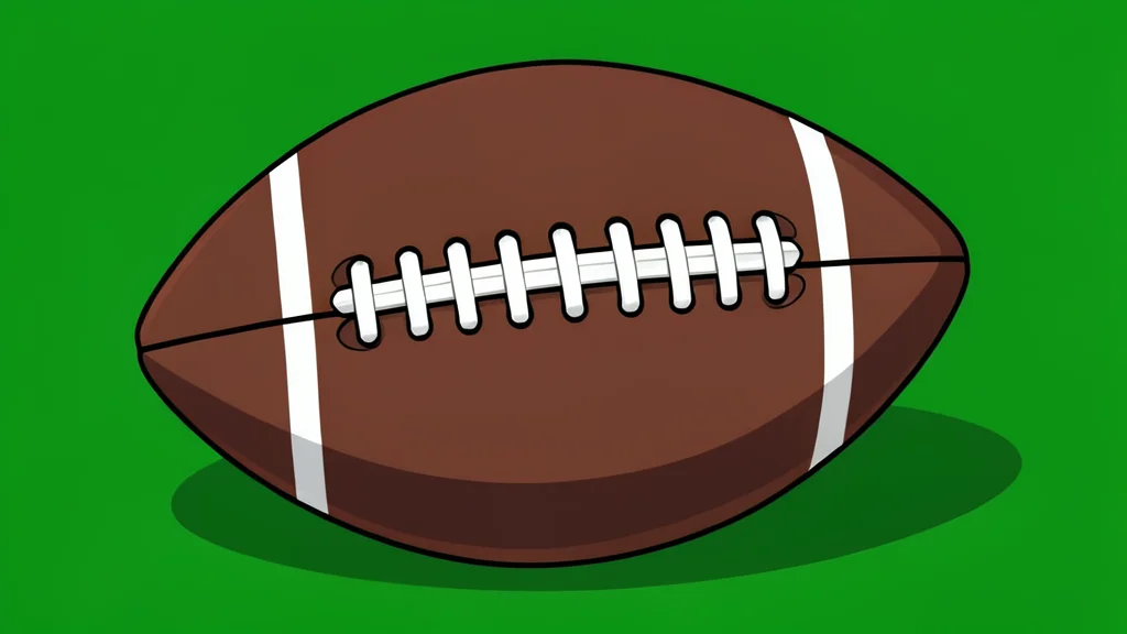 A flat-vector illustration of a green football field with white yard lines and goalposts at the end zone.