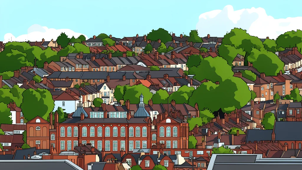 A flat vector illustration of a detached suburban house with a front garden and driveway.