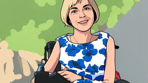 A flat vector illustration of a government ministry building facade with a calm, neutral color palette.